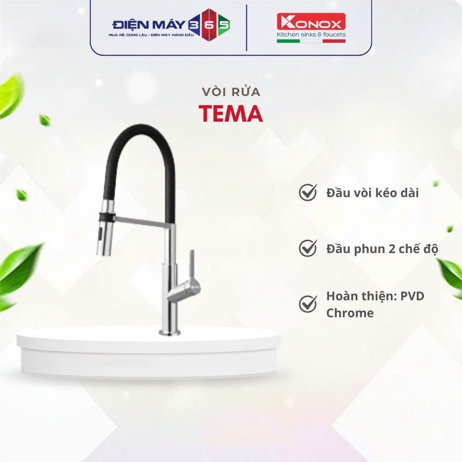 Vòi Rửa Chén Konox Tema – Inox 304 Bền Đẹp, Tiện Lợi Cho Gian Bếp