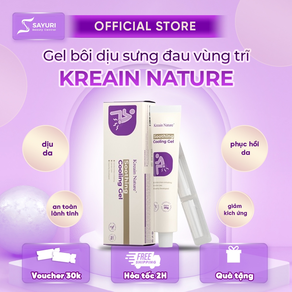 Gel Bôi Trĩ Thảo Dược KREAIN NATURE – Kem Dịu Trĩ KREAIN Giảm Đau Rát, Sưng Đau, Làm Mát, Hỗ Trợ Làn