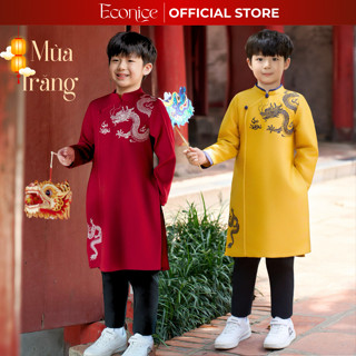 Áo dài tết cách tân cho bé trai, bé gái Econice 2025. Size trẻ em 4, 5, 6, 7, 8, 9, 10, 11, 12 tuổi