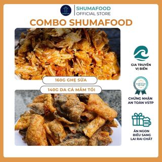  Combo khô Ghẹ Sữa 160g + khô Da Cá Mắm Tỏi 140g – ShumaFood - Ăn Vặt Chuẩn Vị Đậm Đà 
