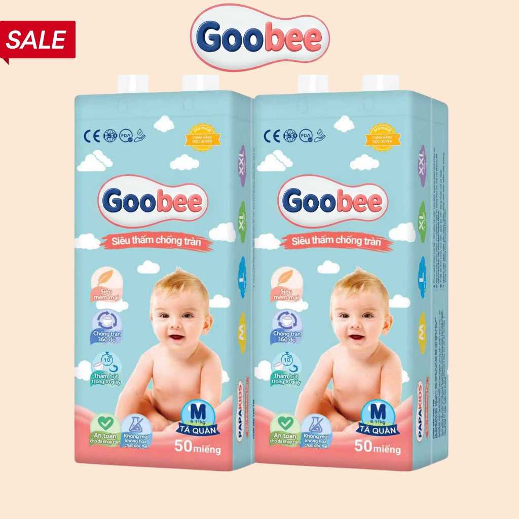 Combo 2 Bịch 100 Miếng Tã Quần GOOBEE  giá tại xưởng cho bé đủ size S/ M/L/XL/XXL siêu thấm hút