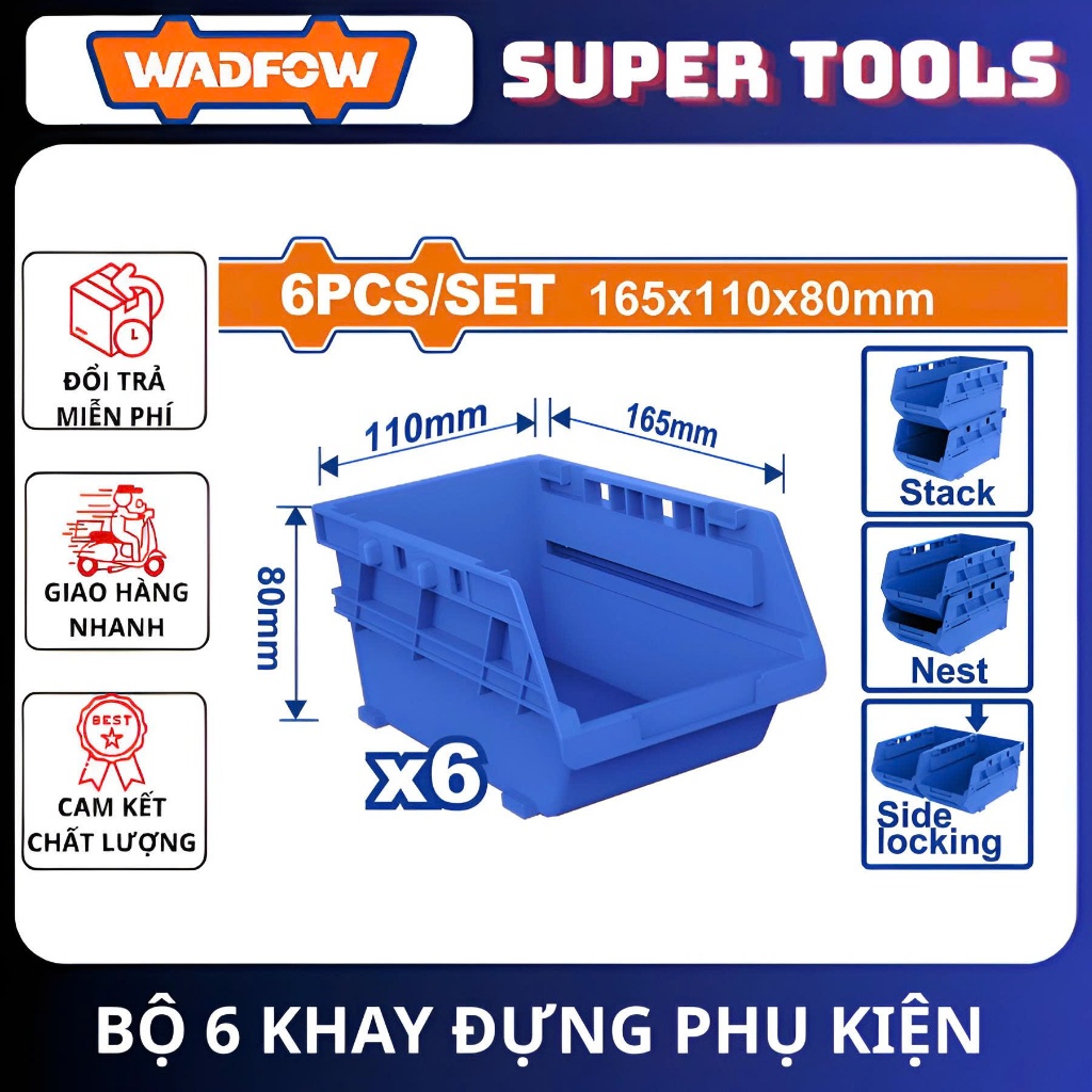 ĐỒ NGHỀ WADFOW Bộ 6 khay đựng phụ kiện WTB8336