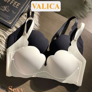    Black Friday   Áo ngực nữ không gọng đệm dày mềm mịn Áo lót su viền gợn sóng gợi cảm sexy VALICA A9931 