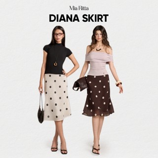  Chân váy dài nữ MIA RITTA váy chữ a xoè nhẹ 2 lớp chấm bi cổ điển DIANA SKIRT - B00019 