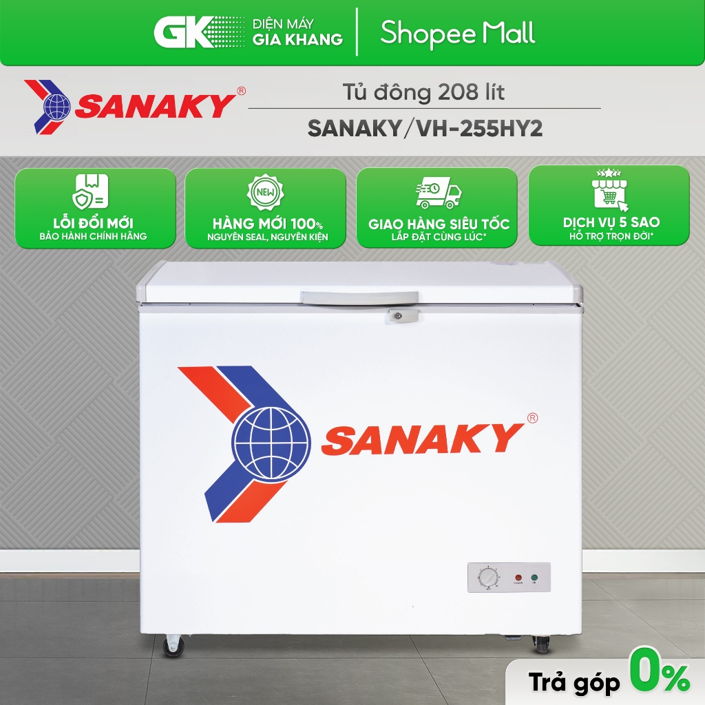 VH-255HY2 Tủ Đông SANAKY 255HY2 208 LÍT [Freeship HCM]