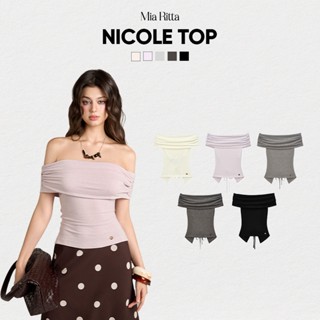Áo trễ vai nữ MIA RITTA áo kiểu nữ thun cột dây sau lưng dáng ôm tôn dáng NICOLE TOP - T00028