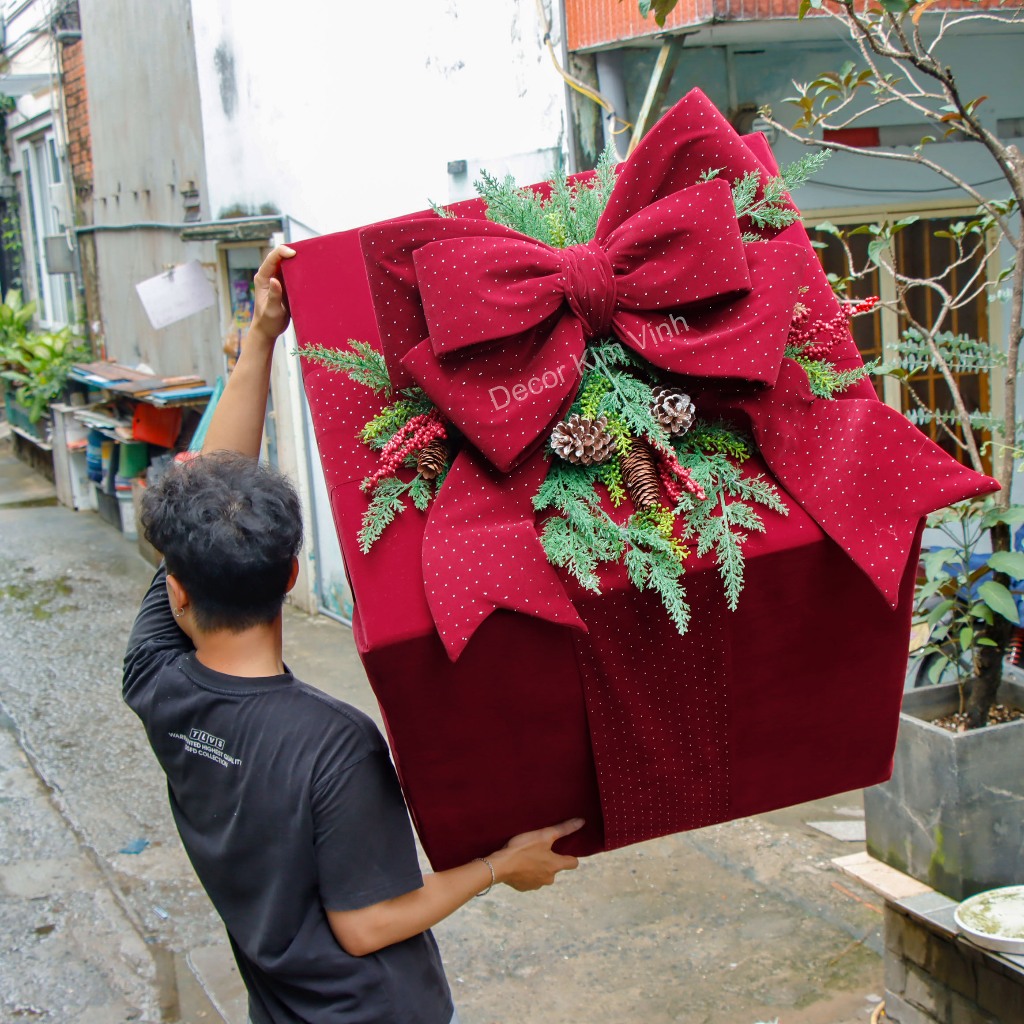Hộp Quà Khổng Lồ Trang Trí Noel Giáng Sinh