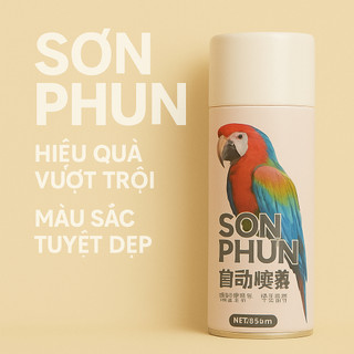 Sơn xịt Con Két màu BE Kem Sữa VTOP, sơn đa năng, sơn ô tô, sơn xe máy, đồ gia dụng
