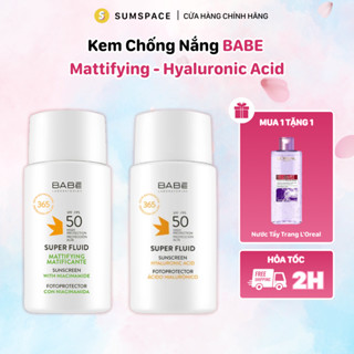 [SUM SPACE] [CÔNG TY] Kem Chống Nắng BABE Super Fluid Sunscreen SPF 50 Phổ Rộng, Kiểm Soát Dầu & Dưỡng Ẩm - 50ml