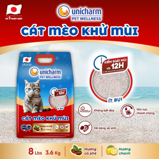 [MUA 3 CÓ GIÁ SỈ] Cát vệ sinh cho mèo Silver Spoon Unicharm 8L - Giảm bụi, khử mùi 12h, tiết kiệm