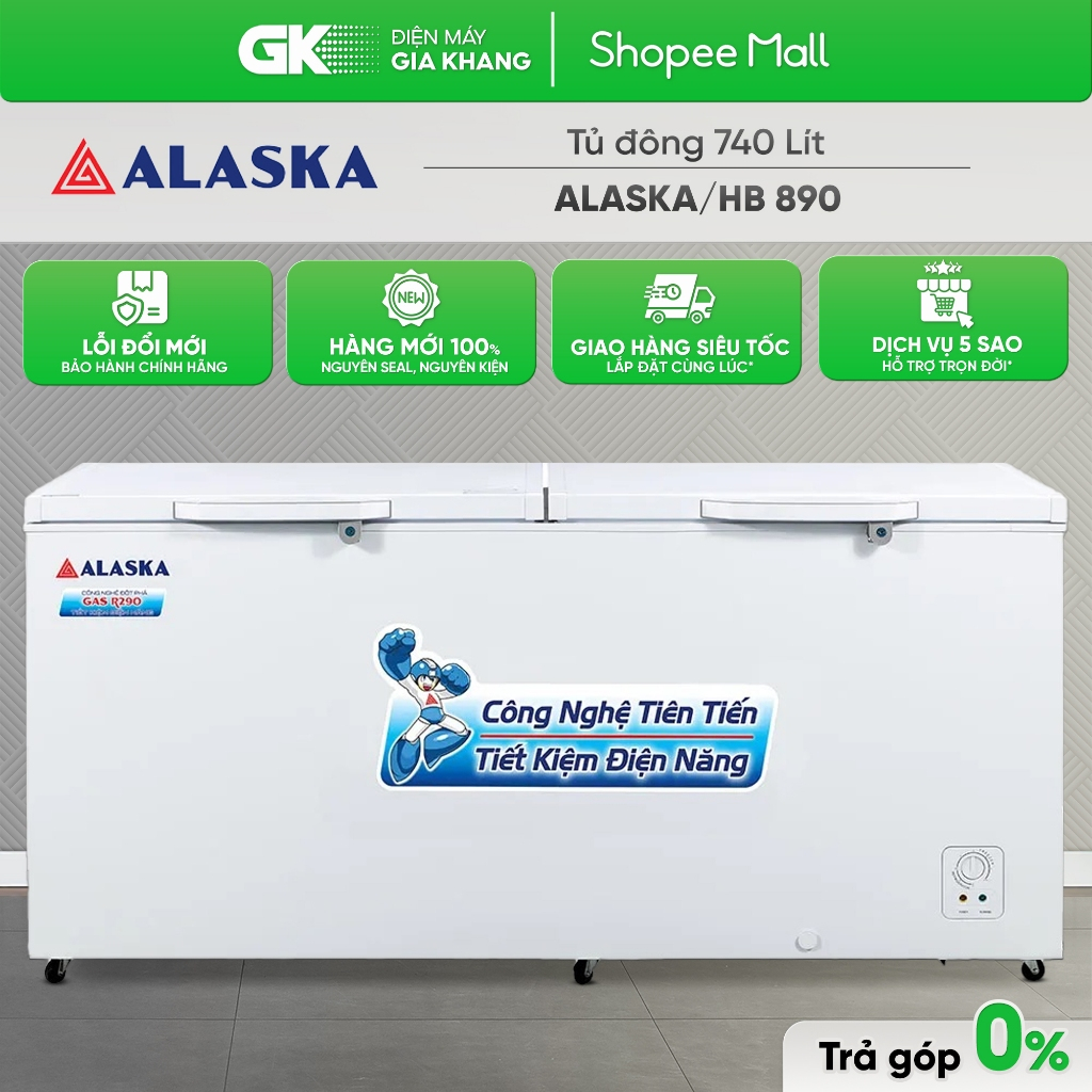 HB 890 - Tủ Đông Alaska HB 890 [Freeship HCM]