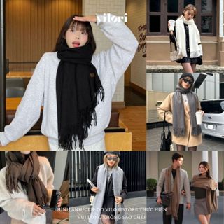 (Hàng loại 1) Khăn quàng cổ nữ nam khăn len cashmere khăn choàng cổ unisex giữ ấm mùa đông màu trơn basic viloristore
