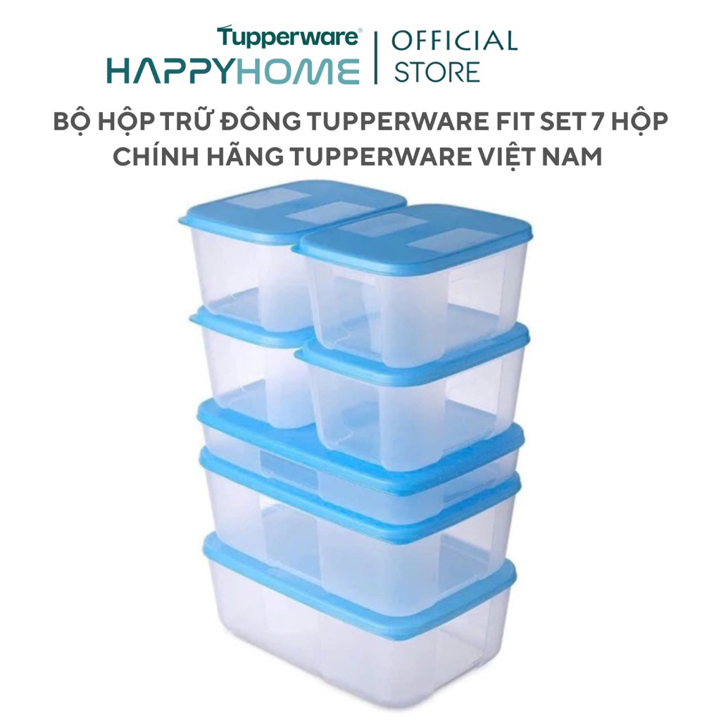 Full Box - Bộ hộp trữ đông Tupperware Freezermate Fit Set (7 hộp) - Bảo hành trọn đời Nhựa nguyên sinh an toàn