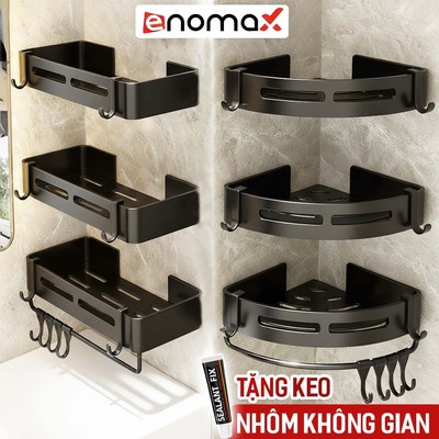 Kệ góc nhà tắm Enomax dán tường đa năng, đựng đồ trong phòng tắm. Nhôm hàng không cao cấp. Bảo Hành 10 Năm ( Eno 0108 )