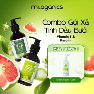   MUA COMBO TẶNG 1  Combo dầu gội và dầu xả MILAGANICS tinh dầu bưởi mọc tóc dưỡng tóc khỏe 250ml 