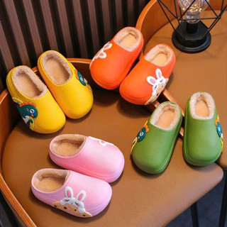  Dép lông Dép bông đặc biệt chống Nước Cho Bé Dép Đi Trong Nhà Hoạ Tiết Thỏ Và Khủng Long DP107 