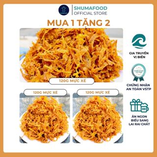  Mua 1 tặng 2  Tổng nhận 3 hũ khô mực xé sợi chiên giòn ShumaFood tổng 360g thơm ngon dai dai giòn giòn snack ăn vặt 