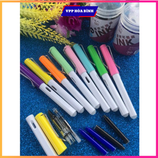  Bút máy luyện chữ đẹp T08 ngòi mài nhẹ bền  có đầu tẩy và piston   tặng 1 ống mực xoá mỗi bút   