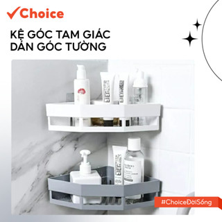   Choice  Kệ Góc Tam Giác Dán Góc Tường LS1-2817-56 Bằng Nhựa Đa Năng Cho Bếp Và Nhà Tắm 15x10x10cm 