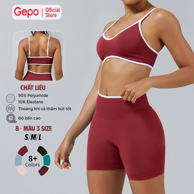 GEPO Bộ Thể Thao Tập Gym, Yoga Nữ, Sét Đùi Basi Chất Dệt Kim Cao Cấp, Thoáng Khí, Co Giãn 4 Chiều GP312