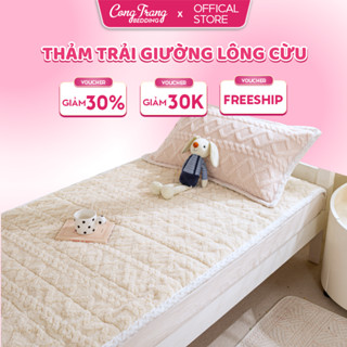 Thảm Trải Giường Lông Cừu Homies, Bề Mặt Lông Cừu Thế Hệ Mới, Đa Năng 3 lớp - Chất Liệu Bông Trắng
