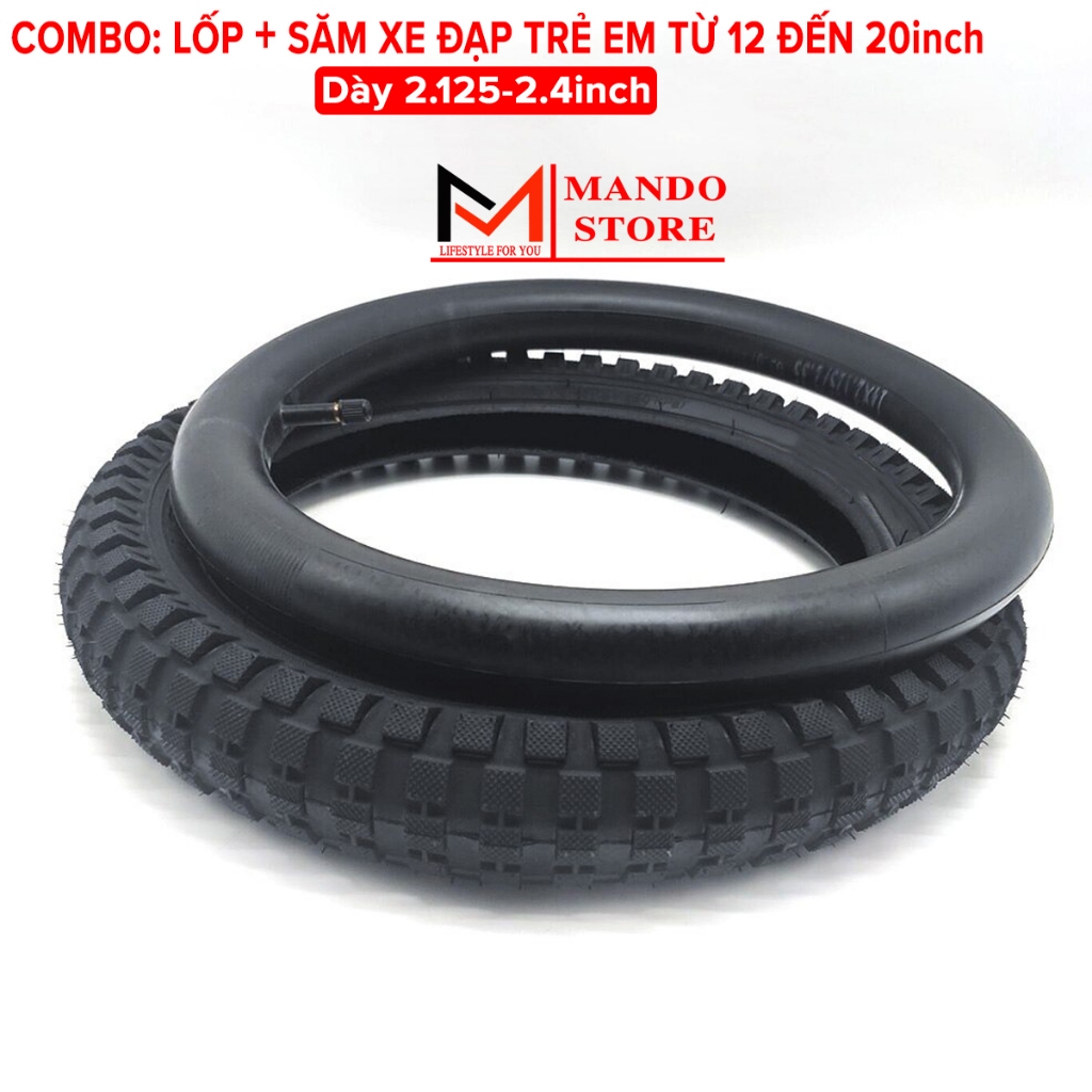 Combo Săm Xe Đạp Và Lốp Xe Đạp Trẻ Em, Bộ Săm Và Lốp Xe Đạp Trẻ Em Size Từ 12 14 16 18 20inch Bề Rộn
