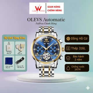Đồng hồ nam lộ cơ OLEVS automatic cao cấp chính hãng,Đồng hồ đeo tay dây thép dạ quang chống nước