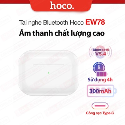 Tai nghe Bluetooth Hoco EW78 V5.4 kết nối siêu nhanh, tiết kiệm pin 300mAh , sử dụng đến 4h, tương thích các thiết bị