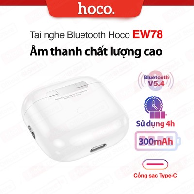 Tai nghe Bluetooth V5.4 Hoco EW78 pin 300mAh , sử dụng đến 4h, tương thích các thiết bị