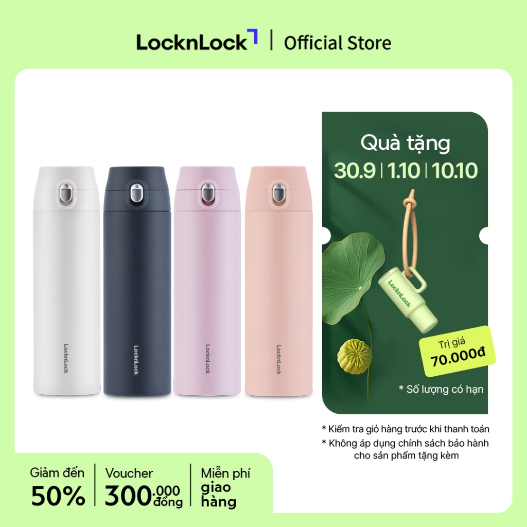 Bình giữ nhiệt Lock&Lock Feather Light One Touch 500ml LHC3257 (4 màu)