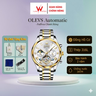 Đồng hồ Olevs automatic nam lộ máy cơ doanh nhân cao cấp chính hãng,Đồng hồ dây thép chống nước