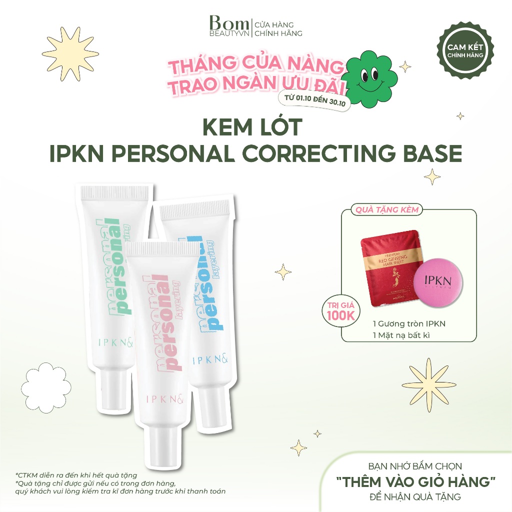 Kem Lót Mịn Da Kiềm Dầu Daiso IPKN Personal Correcting Base/Moisture Primer 25ml