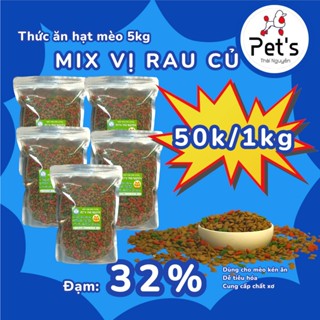 LIBA - 5kg Hạt Mix Dinh Dưỡng Cho Mèo Cưng Túi 1kg - Tăng Cường Sức Khỏe, Lông Mượt