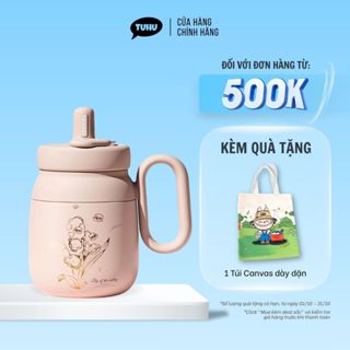 Bình giữ nhiệt khắc tên HEYCOOLBY 600ml, bình nước inox 316 phủ gốm có lõi lọc trà – TUHUHOUSE