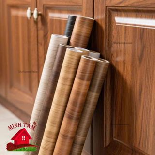  Decal Dán Tường Vân Gỗ Có Sẵn Keo – Tự Dán Chống Thấm Dễ Vệ Sinh – Dán Nội Thất Tủ Bàn Cửa 