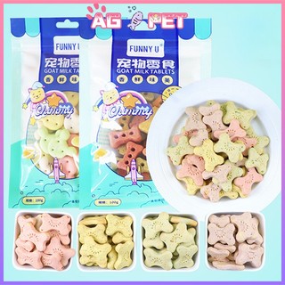  Viên canxi sữa dê cho chó mèo bánh thưởng phomai bổ sung dinh dưỡng cho thú cưng  100gr -AGPET 