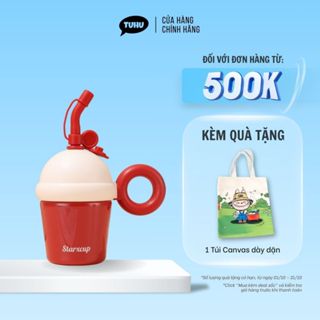 Ly giữ nhiệt Cupcake 600ml có ống hút, cốc giữ nhiệt inox 316 kiểu dáng dễ thương - TUHUHOUSE