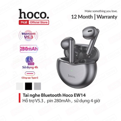 Tai nghe Bluetooth V5.3 Hoco EW14 Âm thanh sống động, thiết kế thời trang, sử dụng đến 4h, dung lượng pin 280mAh