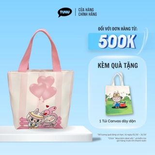  Túi canvas Labubu đựng ly giữ nhiệt túi đựng bình uống nước hoạt tiết hoạt hình đáng yêu - TUHUHOUSE 