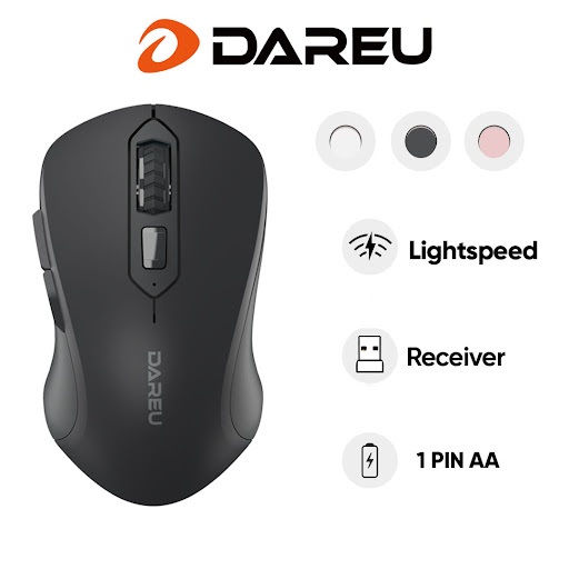 Chuột không dây Dareu LM115G | Kết nối Wireless 2.4G | 1600 DPI | 1*Pin AA | Bảo hành 24 tháng | BigBuy360 - bigbuy360.vn