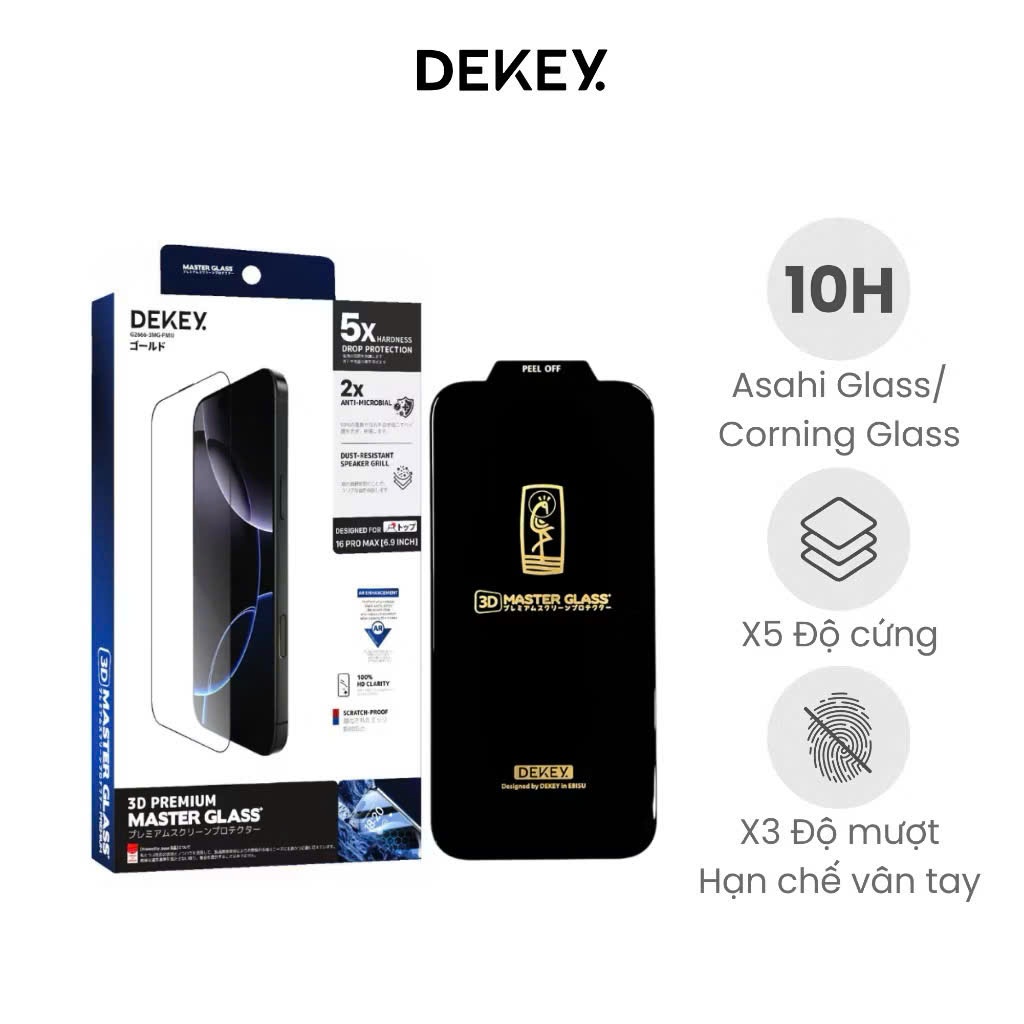 [SIÊU CỨNG KHÔNG TRẦY]- Kính cường lực Nhật Bản chính hãng DEKEY 3D PREMIUM iPhone 14/15/16 series