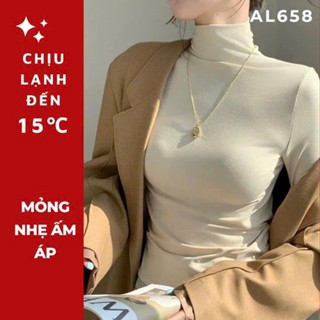 [QC SẴN)AL658 Áo giữ nhiệt nữ mỏng nhẹ, Áo thun giữ nhiệt nữ dài tay cổ cao 5 phân co giãn 4 chiều HẠNH HOÀNG DESIGN