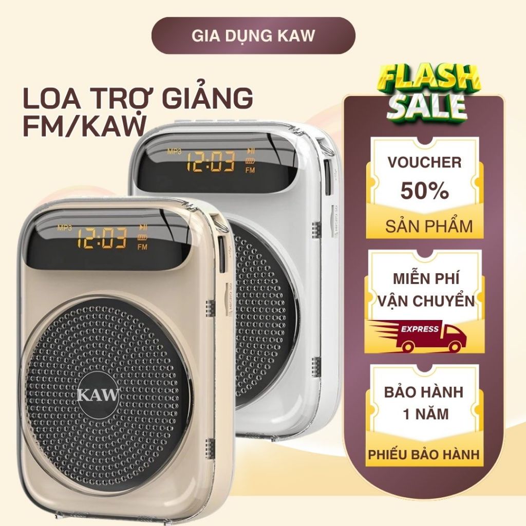 Loa trợ giảng,máy trợ giảng cho giáo viên Cao Cấp không dây FM KAW, Nhỏ gọn, Tiện Lợi,Công xuất lớn.