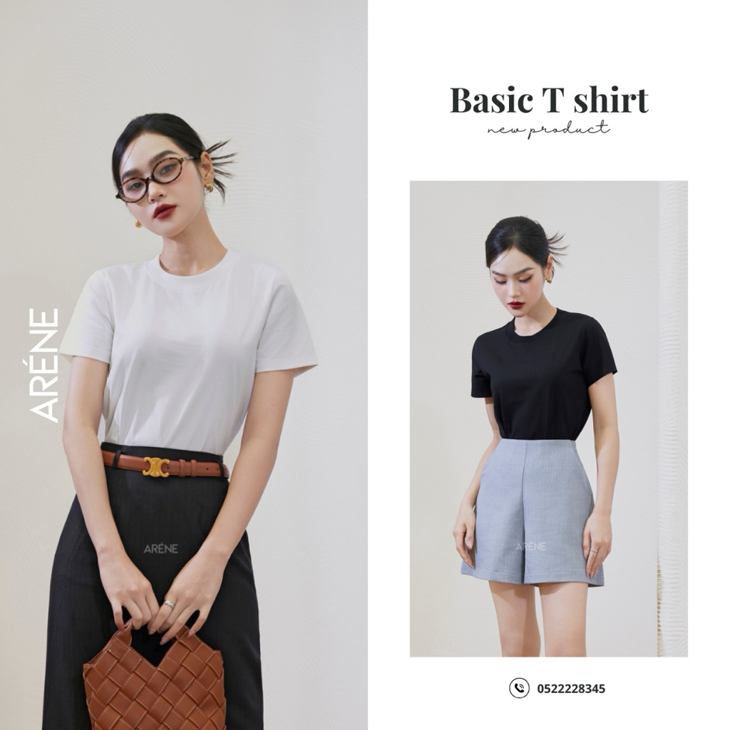 Áo thun trơn dáng ôm vừa ARÉNE | BigBuy360 - bigbuy360.vn