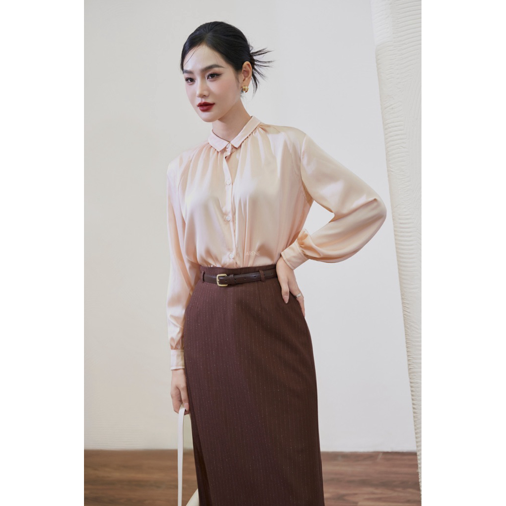 Áo sơmi lụa cổ rúm ARÉNE AS023 | BigBuy360 - bigbuy360.vn