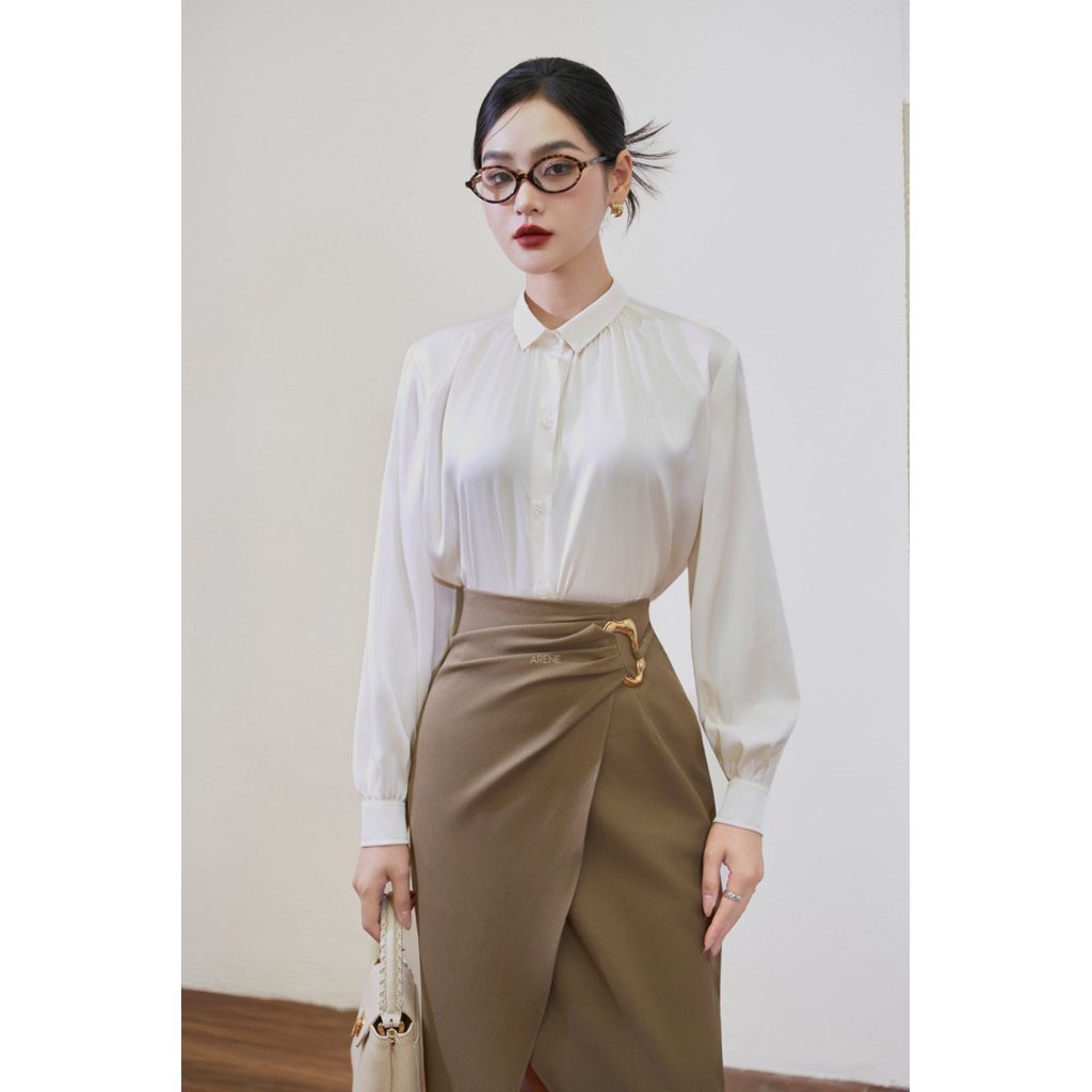 Áo sơmi lụa cổ rúm ARÉNE AS023 | BigBuy360 - bigbuy360.vn