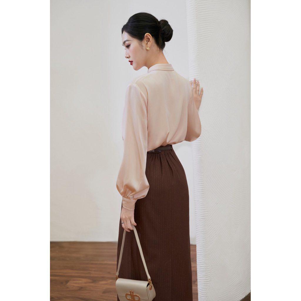 Áo sơmi lụa cổ rúm ARÉNE AS023 | BigBuy360 - bigbuy360.vn