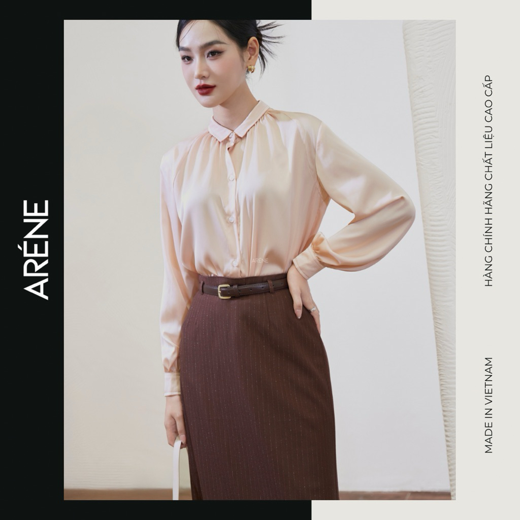 Áo sơmi lụa cổ rúm ARÉNE AS023 | BigBuy360 - bigbuy360.vn