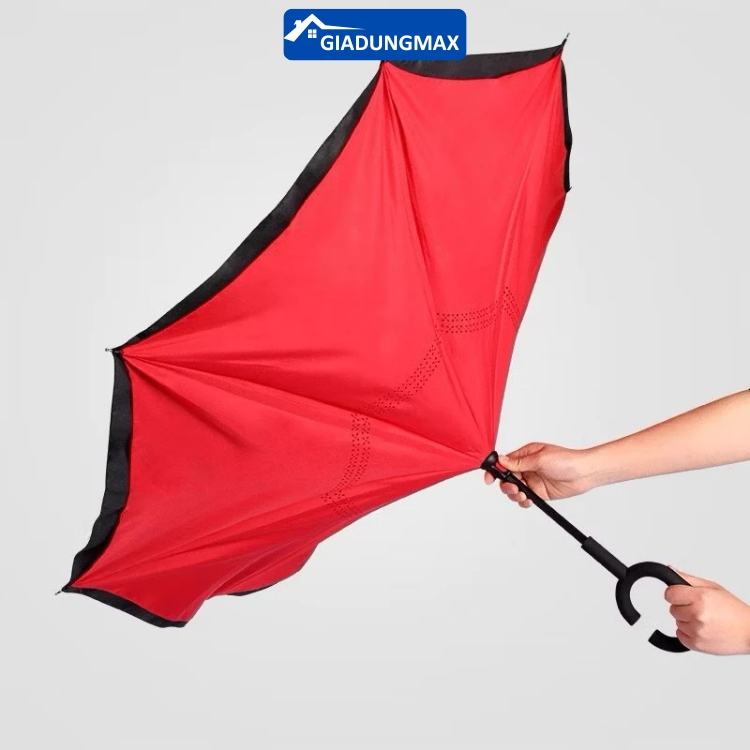 Ô Gấp Ngược Đi Ô Tô Kiểu Nhật, Ô Dù Mở Ngược 2 Lớp Tán Rộng Tay Cầm Chữ C Cao Cấp