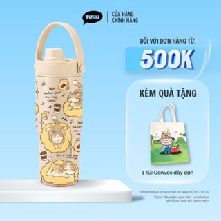 Bình giữ nhiệt Simple 735ml hoạ tiết dễ thương, ly giữ nhiệt Simple inox 316 lót gốm cao cấp - TUHUHOUSE